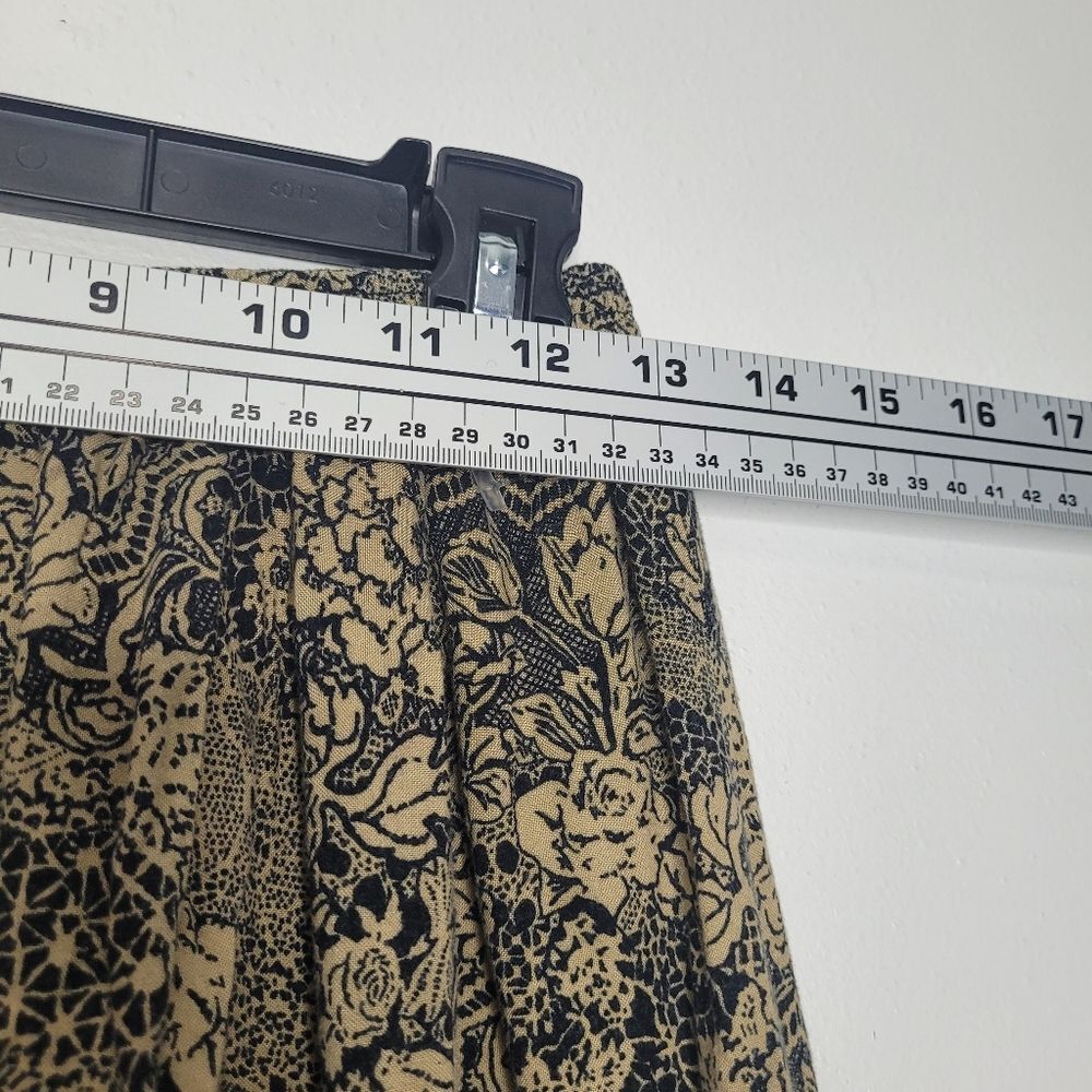 vintage 90s dark Romantic pull on elastic waist floral maxi midi skirt size med - Picture 5 of 7